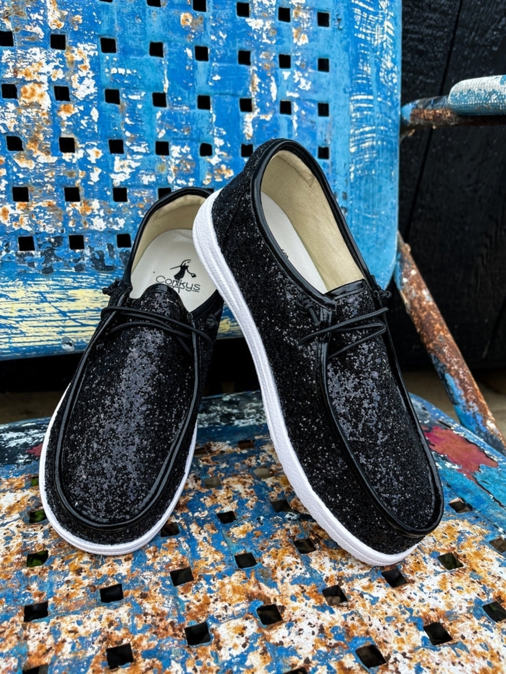 Corkys- Kayak (Black Glitter)